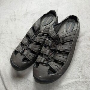 Dockers Mens 13M Brown Fisherman Mule Clog Sandals Bungee Laces 90-21645